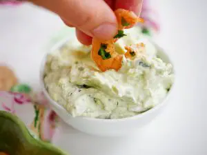 Grilled Lime Scampi with Avocado Dip
