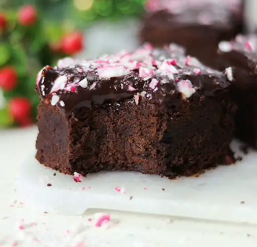 Fudge Brownies with Candy Cane