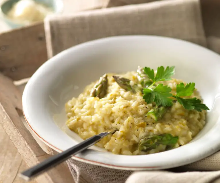 Risotto with Asparagus, Browned Butter and Hazelnuts Vegetarian Recipe