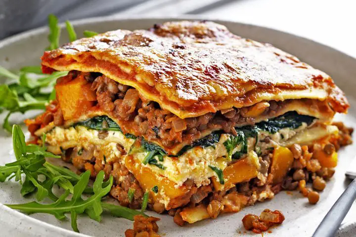 Lasagna with Red Lentils Vegetarian Recipe